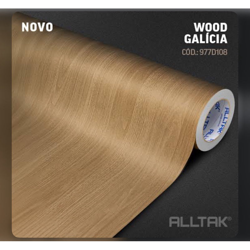 Vinil Adesivo Madeira Galicia - 1 x 1,22 - Alltak - Virtual Digital