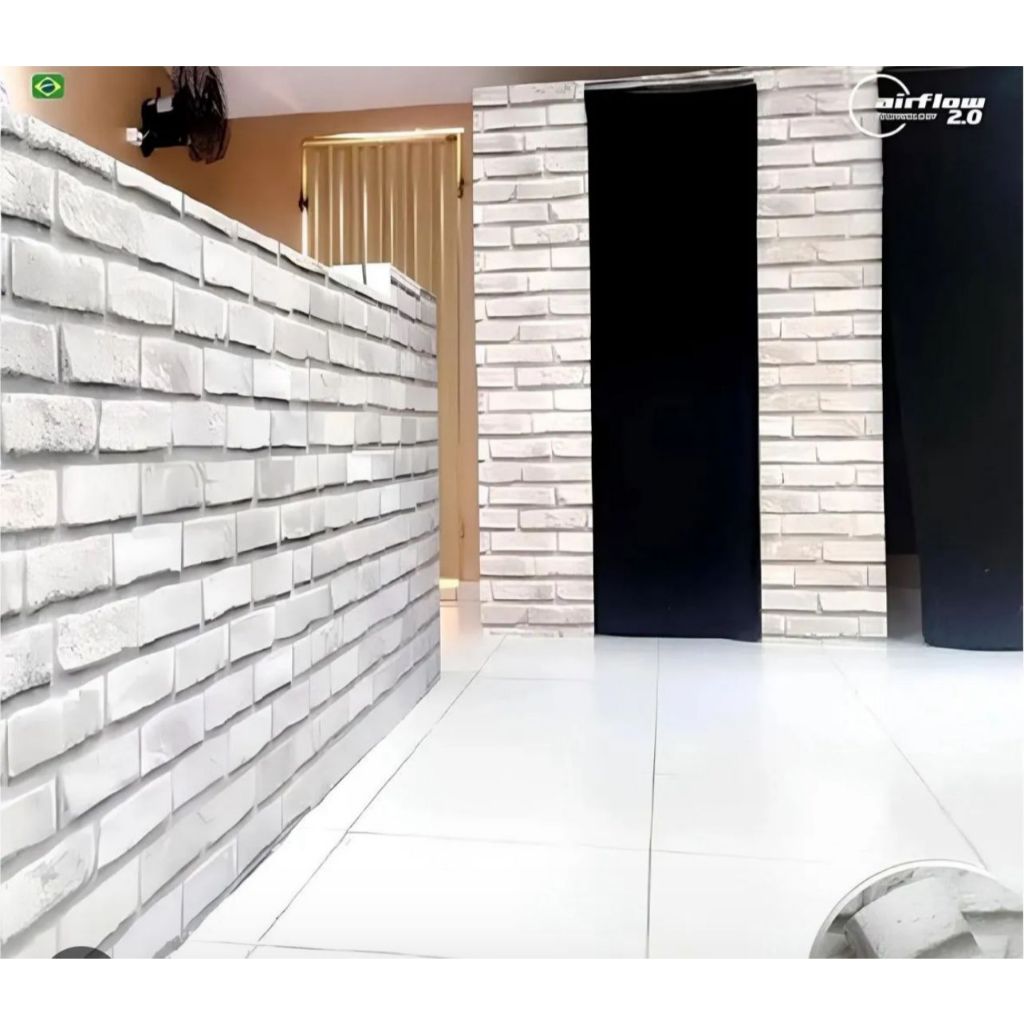 Vinil Adesivo Tijolo Branco - 1 x 1,22 - Alltak - Virtual Digital