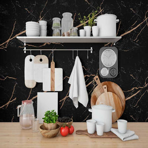 Vinil Adesivo Alltak Decor - Marmore Marquina Brilho 1,22m